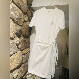 Vince White Tie-Waist Dress